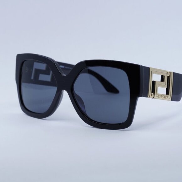 Versace VE4402 GB1/87 Sunglasses Black Square Frame, Dark Grey Lenses - Picture 10 of 12